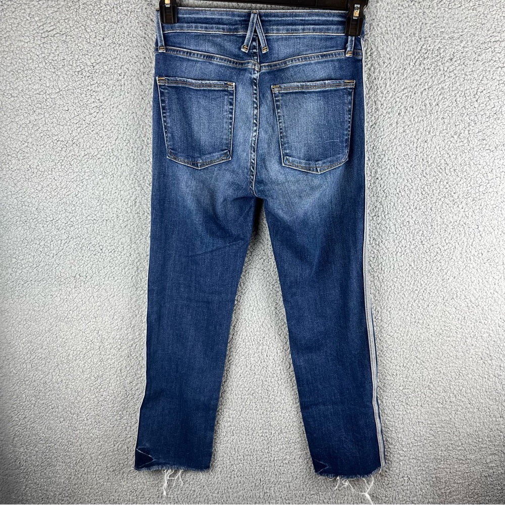 Good American Size 2/26 Raw Hem‎ Good Legs Athletic Side Stripe Skinny Jeans - Picture 9 of 15